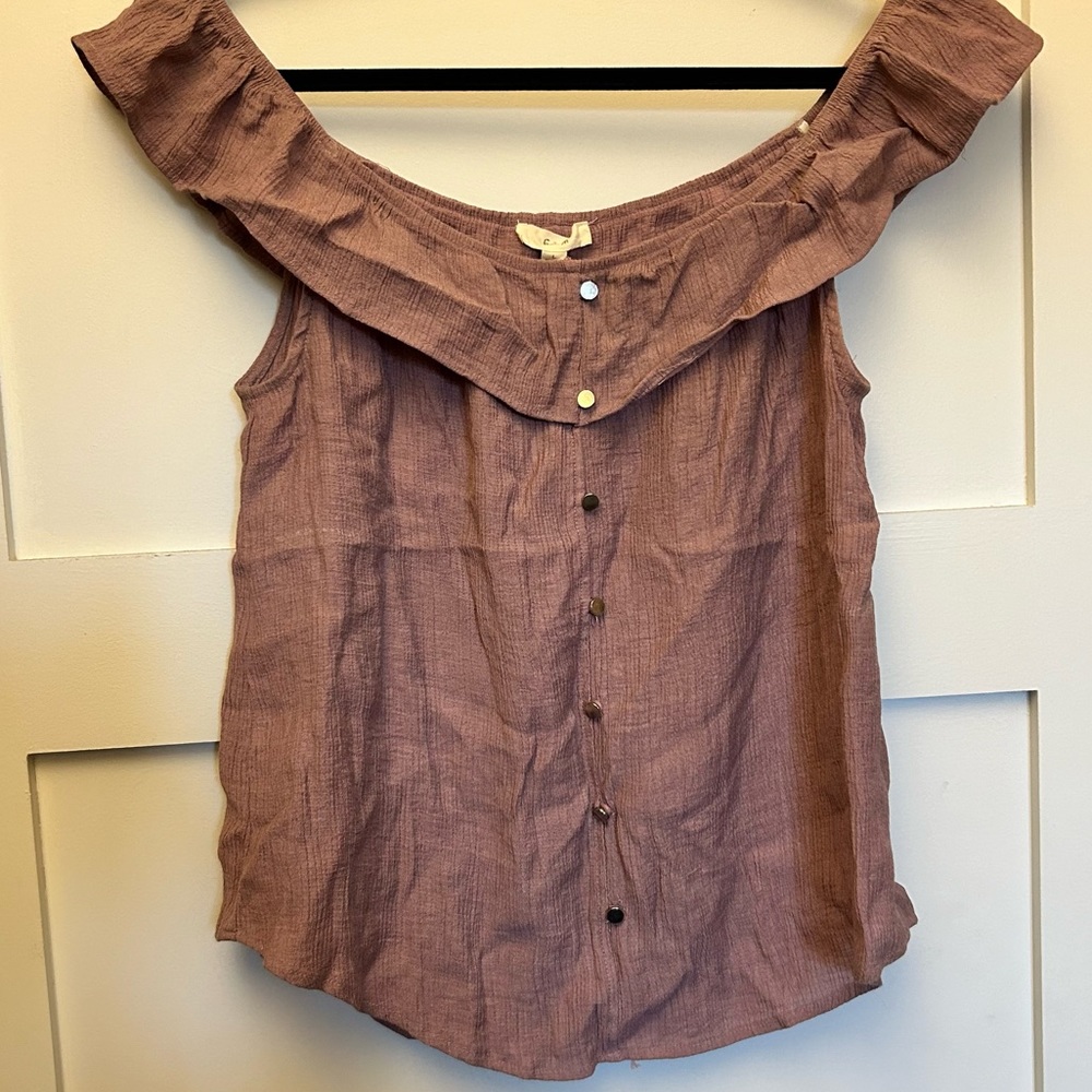 Off the shoulder boho mauve top